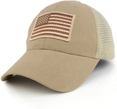 Armycrew USA American Flag Desert Embroidered Tactical Patch with Mesh Operator Cap
