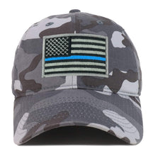 Armycrew Thin Blue Line American Flag Embroidered Patch Camo Baseball Cap