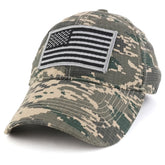 Armycrew USA American Flag Embroidered Subdued Grey Tactical Patch with Adjustable Operator Cap