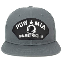 Armycrew Oversize XXL POW MIA Not Forgotten Large Patch Flatbill Mesh Snapback Cap