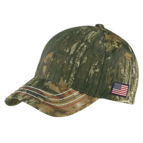 Armycrew American Flag Side Embroidered Contrast Stitch Camouflage Cap