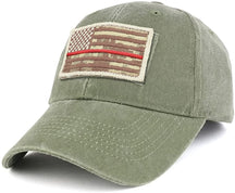 Armycrew USA Desert Digital Thin Red Flag Tactical Patch Cotton Adjustable Baseball Cap