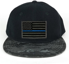 USA American Flag Embroidered Iron on Patch Camo Bill Snapback Cap - NTG