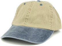 Armycrew Low Profile Blank Two-Tone Washed Pigment Dyed Cotton Dad Cap - Khaki Black
