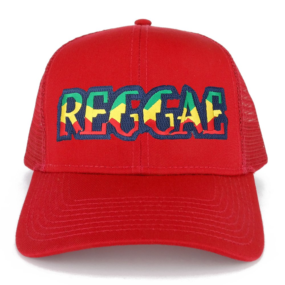 Reggae RGY Text Cutout Iron on Embroidered Patch Adjustable Trucker Cap