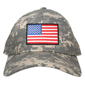 Armycrew Low Profile US American Flag Patch Camo Cap - ACU