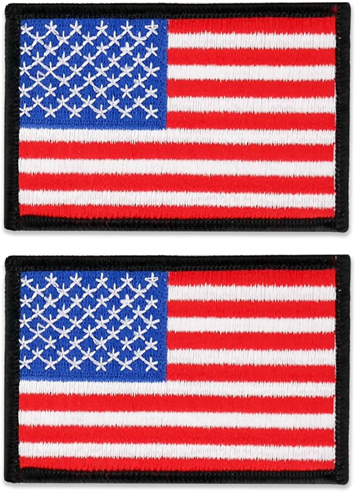 B Ross American Flag Iron-On Embroidered Clothing Patch Patriotic  Military Uniform Veteran Gift Idea