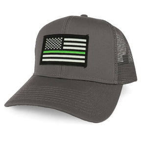 Armycrew XXL Oversize Thin Green Line USA Flag Patch Mesh Back Trucker Baseball Cap