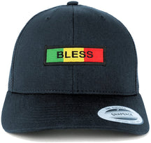 Bless Green Yellow Red Embroidered Iron on Patch Mesh Back Trucker Cap