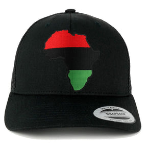 Red Black Green Africa Map Embroidered Iron On Patch Mesh Back Trucker Cap