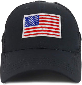 Armycrew American Flag Original Tactical Embroidered Patch Trucker Mesh Back Cap