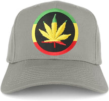 RGY Marijuana Leaf Rasta Circle Iron on Embroidered Patch Adjustable Baseball Cap