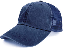 Armycrew Blank Washed Pigment Dyed Twill Unstructured Trucker Baseball Cap