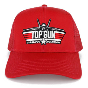 Top Gun USN Aviation Jet Embroidered Iron on Patch Mesh Trucker Cap