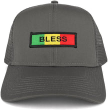 Bless Green Yellow Red Embroidered Iron on Patch Adjustable Trucker Mesh Cap