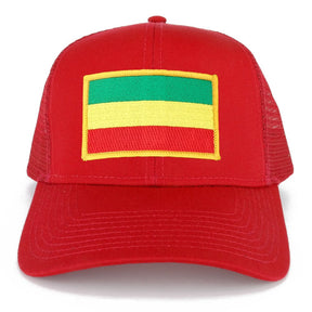 Green, Yellow and Red Rasta Flag Embroidered Iron on Patch Adjustable Trucker Cap