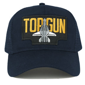 Top Gun Us Navy Jet Embroidered Iron On Patch Adjustable Mesh Trucker Cap