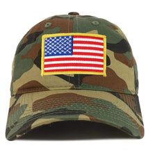 Armycrew Yellow American Flag Patch Camo Soft Crown Baseball Cap