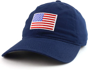 Rapid Dominance American Flag Embroidered Washed Soft Cotton Fitting Cap - Black