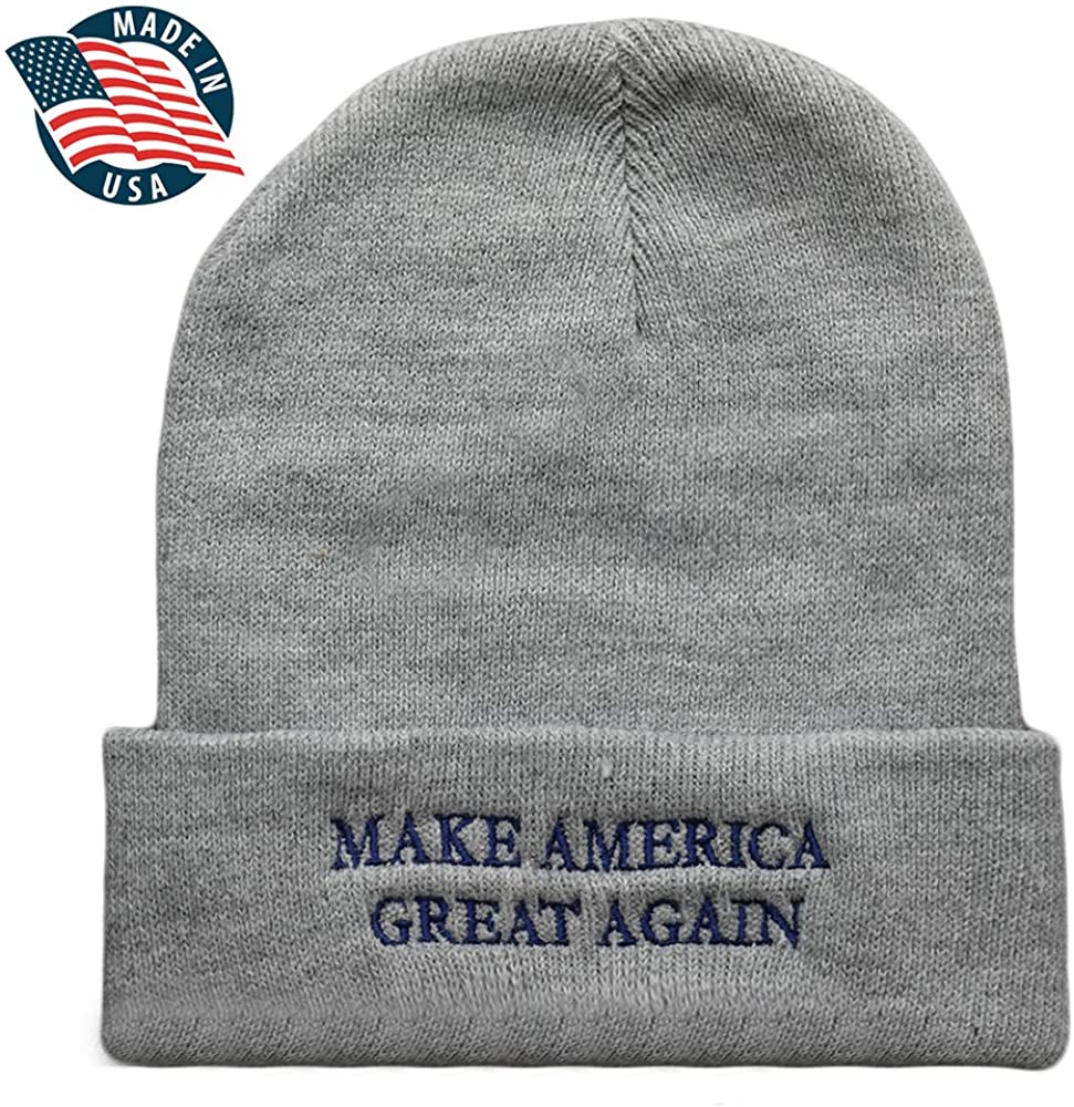 Armycrew Made in USA, Donald Trump Make America Great Again Embroidered Cuff Folded Beanie