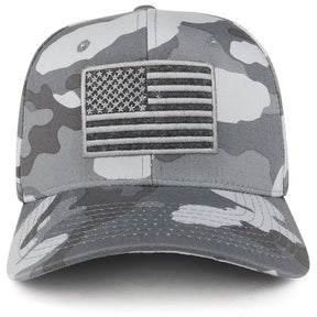 Armycrew American Flag Embroidered Camo Tactical Operator Structured Cotton Cap