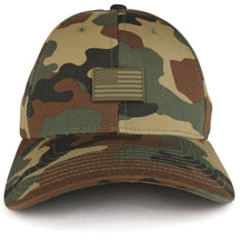 Armycrew Small Rubber American Flag Structured Cotton Adjustable Baseball Cap