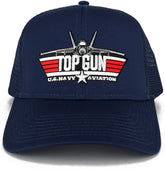 Top Gun USN Aviation Jet Embroidered Iron on Patch Mesh Trucker Cap