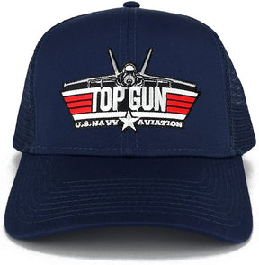 Top Gun USN Aviation Jet Embroidered Iron on Patch Mesh Trucker Cap