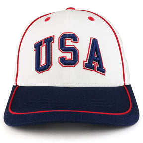 Armycrew Lightweight Cool Jersey Mesh Cap with USA 3D Embroidery