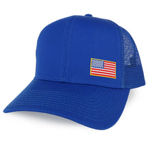 Armycrew XXL Oversize USA Small Side Flag Patch Mesh Back Trucker Baseball Cap - Black