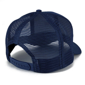 Armycrew XXL Oversize USA Small Side Flag Patch Mesh Back Trucker Baseball Cap - Navy