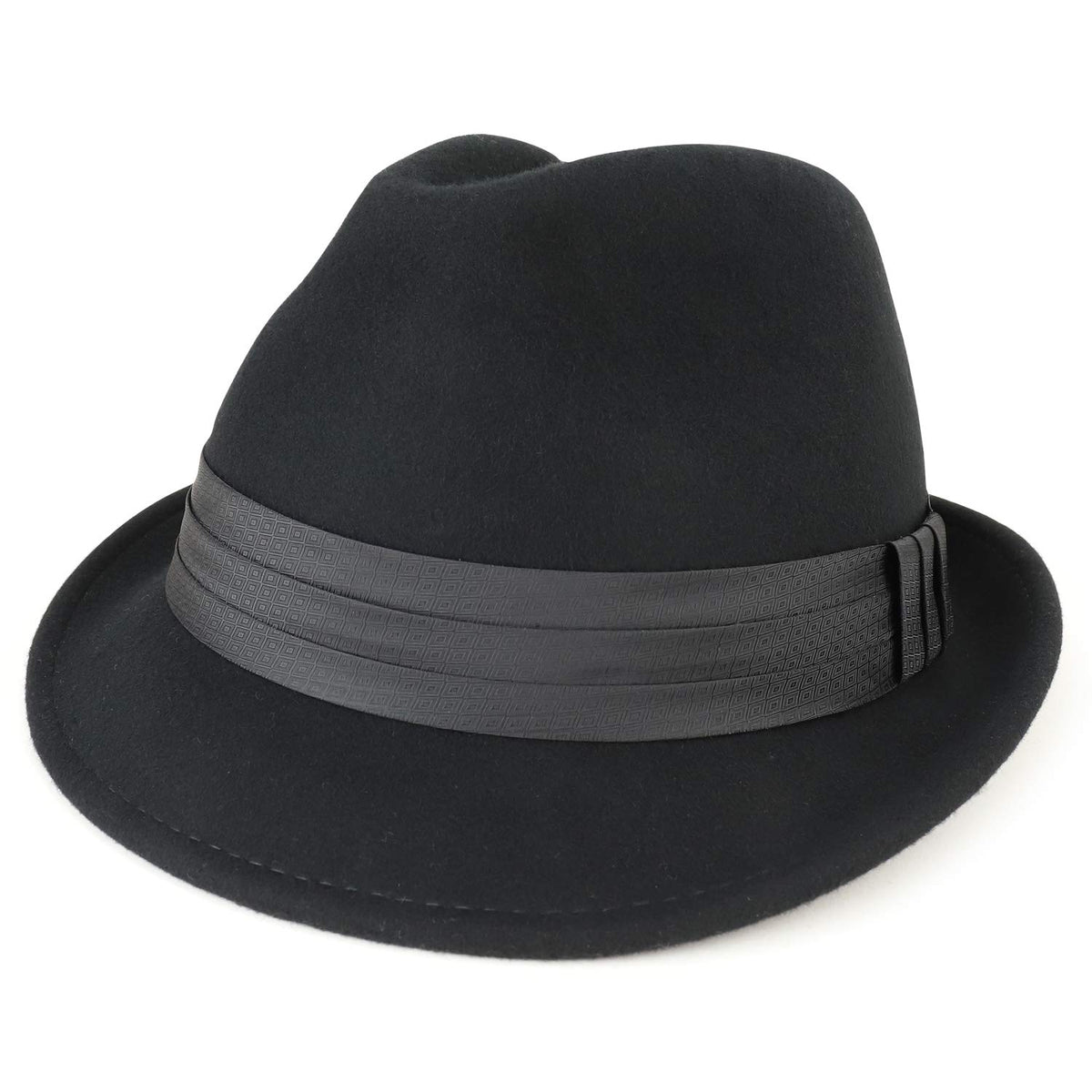 Armycrew Oversize Wool Felt Trilby Fedora Hat with Satin Band