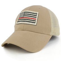 Armycrew USA Stone Thin Red Flag Tactical Patch Cotton Adjustable Trucker Cap