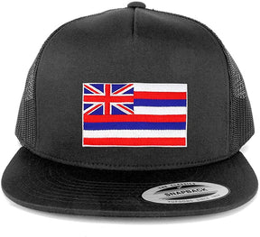 Armycrew New Hawaii State Flag Patch 5 Panel Flatbill Snapback Mesh Cap