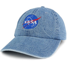 Armycrew NASA Insignia Low Profile Denim Garment Washed Adjustable Cap