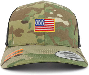 Armycrew Assorted USA Patch Camouflage Structured Trucker Mesh Baseball Cap