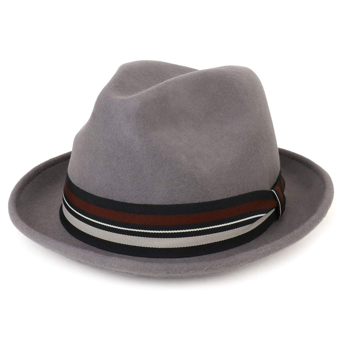 Armycrew XXL Oversize Wool Felt Pinch Fedora Hat with Stripe Band