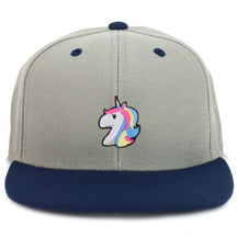 Armycrew Youth Kid's Unicorn Patch Flat Bill Snapback 2-Tone Baseball Cap