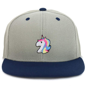 Armycrew Youth Kid's Unicorn Patch Flat Bill Snapback 2-Tone Baseball Cap