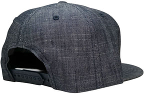 Washed Denim USA American Flag Embroidered Iron on Patch Snapback - BLU - BLACK RED