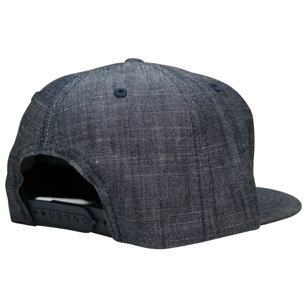Washed Denim USA American Flag Embroidered Iron on Patch Snapback - BLU - BLACK WHITE