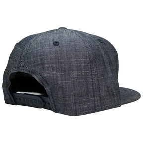 Washed Denim USA American Flag Embroidered Iron on Patch Snapback - BLU - BLACK WHITE