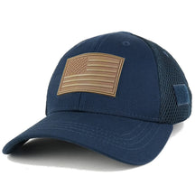 Armycrew US American Flag Coyote 3D Rubber Tactical Patch Low Crown Adjustable Mesh Cap - ACU