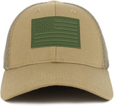 Armycrew US American Flag Olive Rubber 3D Tactical Patch Air Mesh Flex Cap