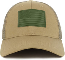Armycrew US American Flag Olive Rubber 3D Tactical Patch Air Mesh Flex Cap