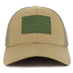 Armycrew US American Flag Olive Rubber 3D Tactical Patch Air Mesh Flex Cap
