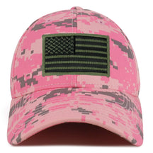 Armycrew Black Olive American Flag Patch Camouflage Structured Baseball Cap - PKD