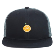 Armycrew Youth Kid's Orange Patch Flat Bill Mesh Back Snapback Trucker Cap