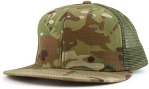 Armycrew 6 Panel Flatbill Ripstop Authentic Multicam Mesh Back Snapback Cap