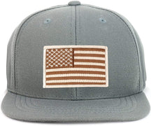Armycrew Youth Kid Size Desert American Flag Patch Flat Bill Snapback Baseball Cap